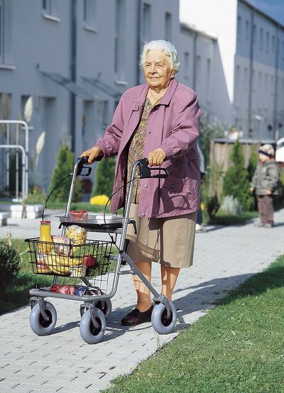 Inklapbare rollator met vastzetrem 
