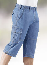 Denim bermudashort met cargozakken in 3 kleuren LICHTJEANS