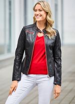 Kort leren jack met binnenzak 