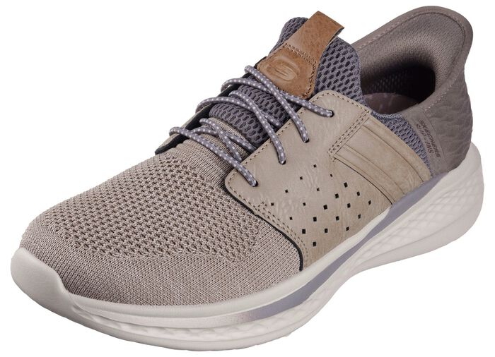 SKECHERS pantoffels met voorgevormde instaphielplaat TAUPE-GRIJS