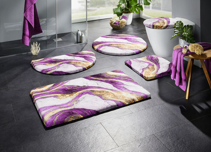 Badmattenset van zeer zachte kwaliteit AUBERGINE