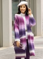 Gebreide jas van garen met pluizig effect 