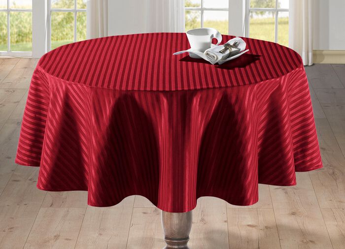 Fijne tafel- en kamerdecoratie met een glanzend gestreept dessin BORDEAUX