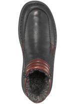 GINO GALANTE, gevoerde herenlaarzen, winterschoenen, met uitneembaar voetbed ZWART-BOURGOND