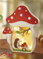 Verlicht paddestoelhuis, werkt op batterijen ROOD-GROEN