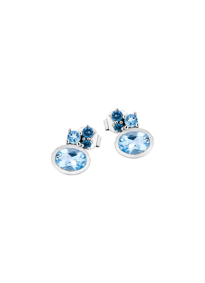 Oorbellen met blauwe topaas (behandeld) 