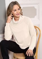 Pima trui in fijn breisel ECRU