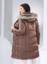 Korte jas met afneembare rand van imitatiebont 