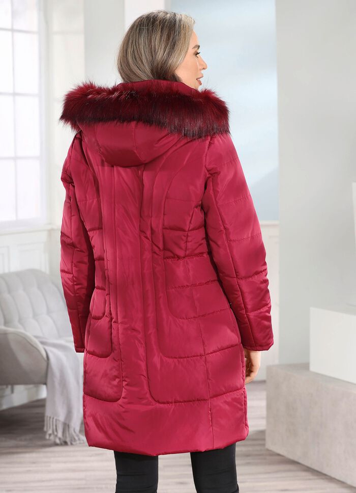 Korte jas met 2-weg ritssluiting KARMIJNROOD