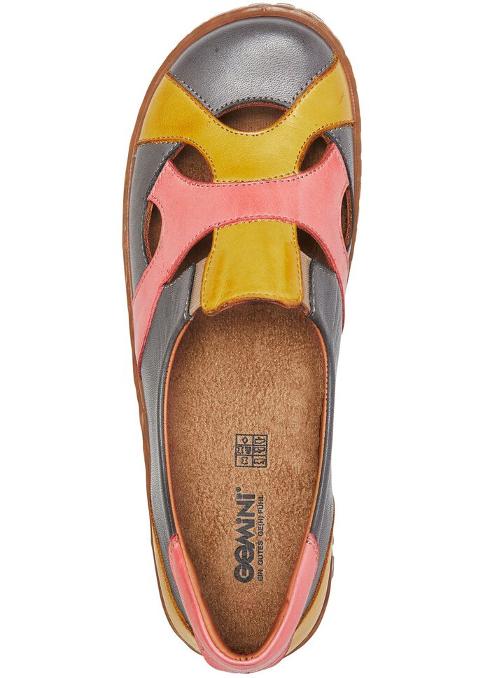 Gemini pantoffels gemaakt van rundnappaleer GRIJSGELE ZALM