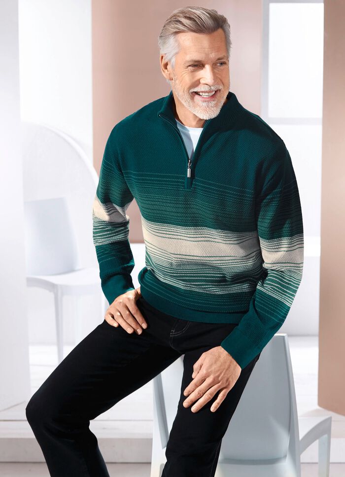 Troyer met opstaande kraag in 2 kleuren 