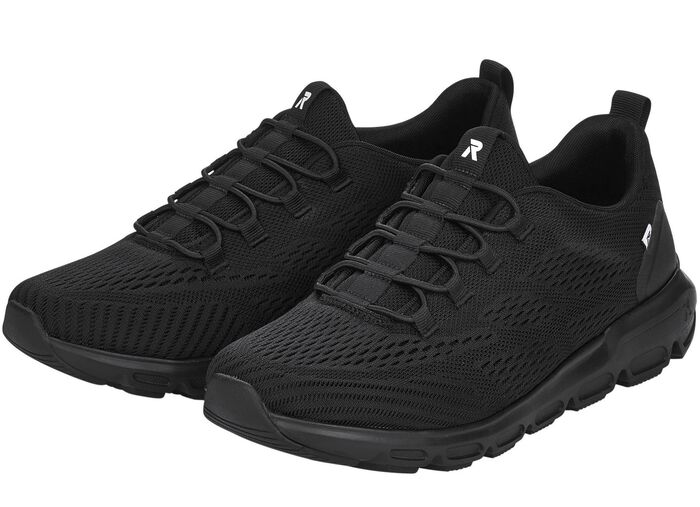Rieker sneakers met elastische decoratieve vetersluiting ZWART