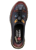 Rieker pantoffels met elastisch snelvetersysteem BLAUW-MULTICOLOR