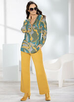 Shirt met V-hals met decoratieve ring 