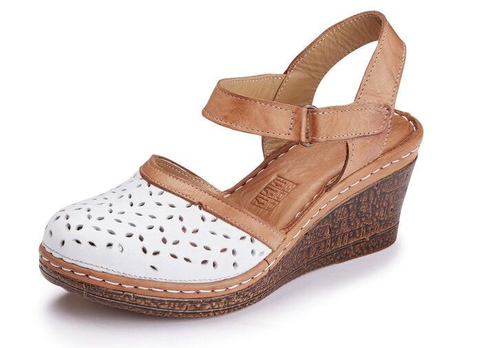 Gemini sandaal van geperforeerd rundnappaleer 