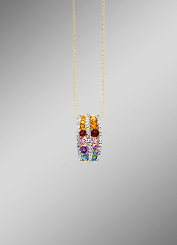 Veelkleurige hanger van goud 