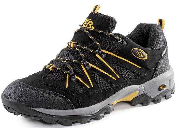 Veterschoen met rubberen details ZWART-GEEL