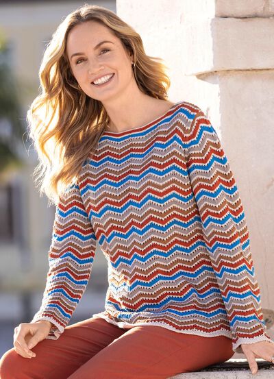 Trui met zigzagstreepdessin 