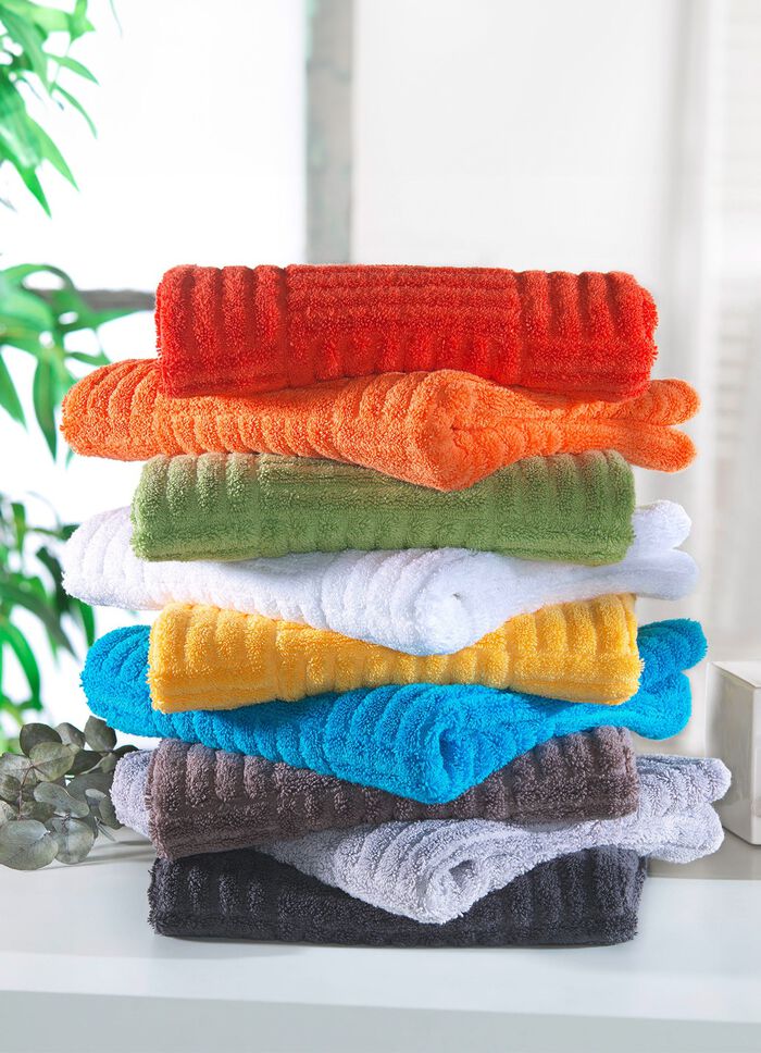 Zachte badstofserie met hoog-laagstructuur TAUPE