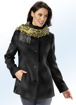 Jas in 2 kleuren met knoopsluiting ZWART