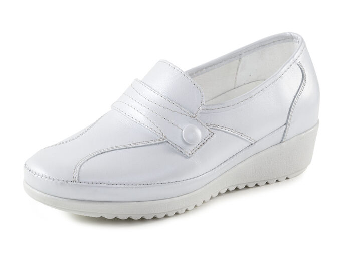 ELENA EDEN pantoffels met decoratieve knopen en elastische inzet PARELGRIJS