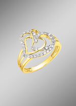 Hartvormige damesring met 68 diamanten 
