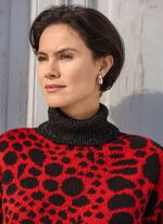 Trui met glitteraccenten ROOD-ZWART-ZILVER