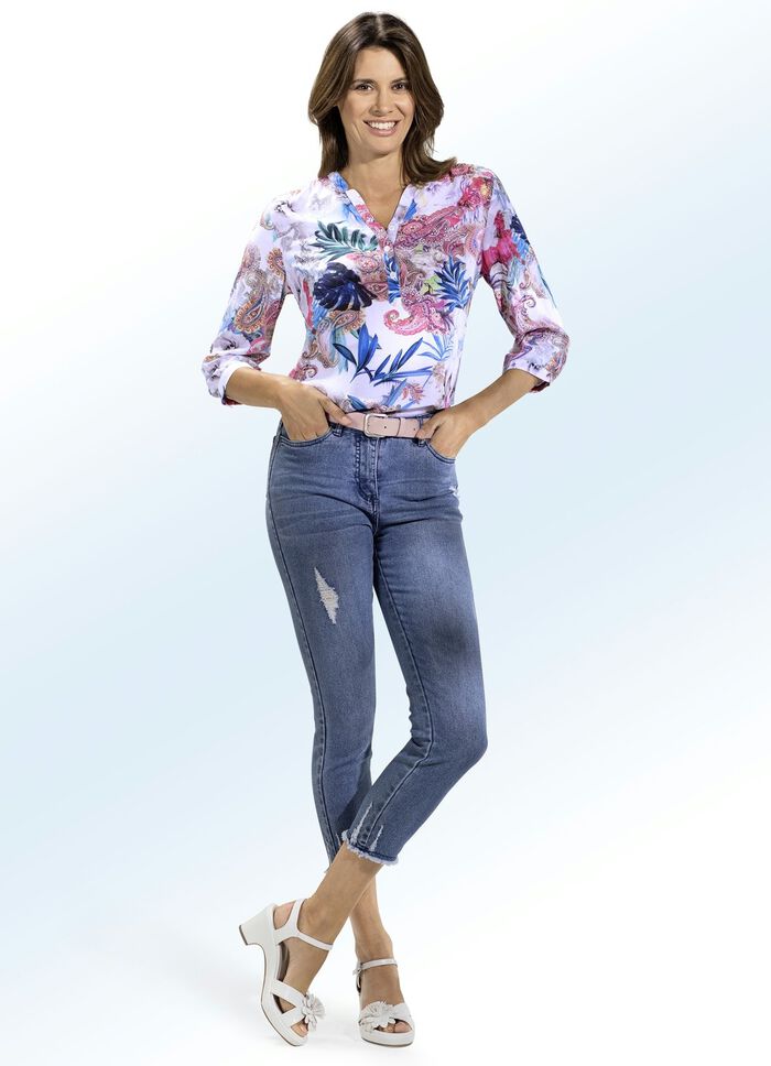 7/8 lange jeans met franjezoom 