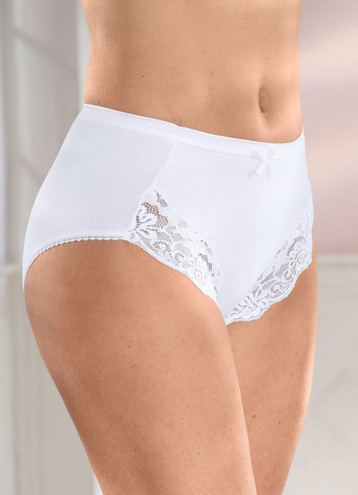 Set van drie slips met elastische kant 