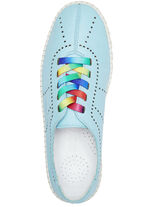 Gemini veterschoen met veters in regenboogkleuren LICHTBLAUW