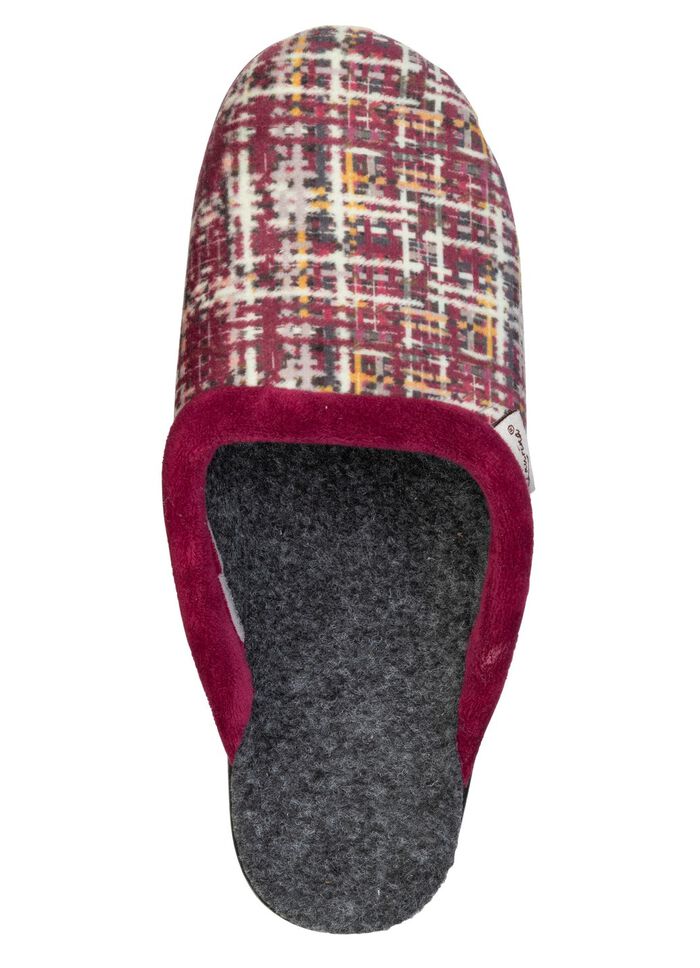 Klassieke damespantoffels, breedte G, met comfortabele vulling BORDEAUX