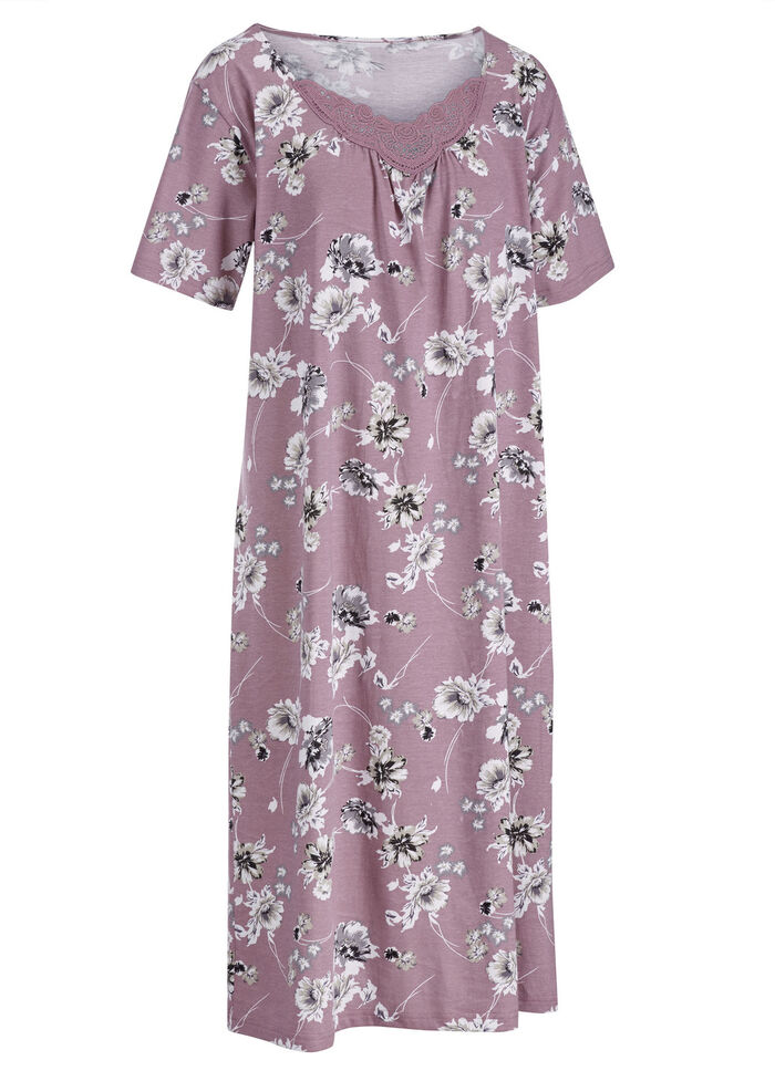 Twee-pack nachthemden tot op de kuit met geborduurd kant 