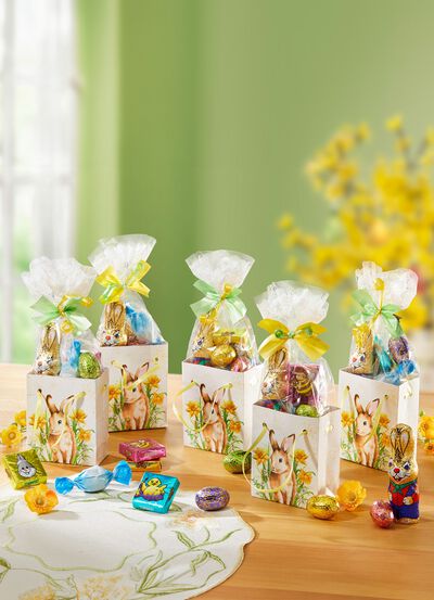 Paaszakjes met konijntjesmotief, set van 5 
