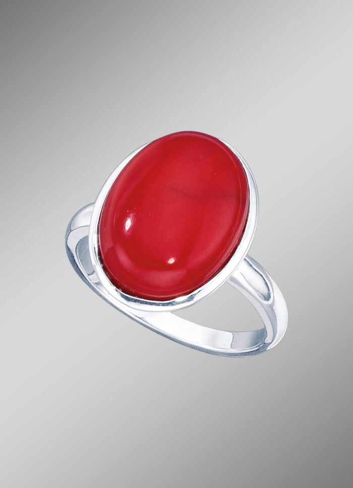 Damesring met bamboekoraal 