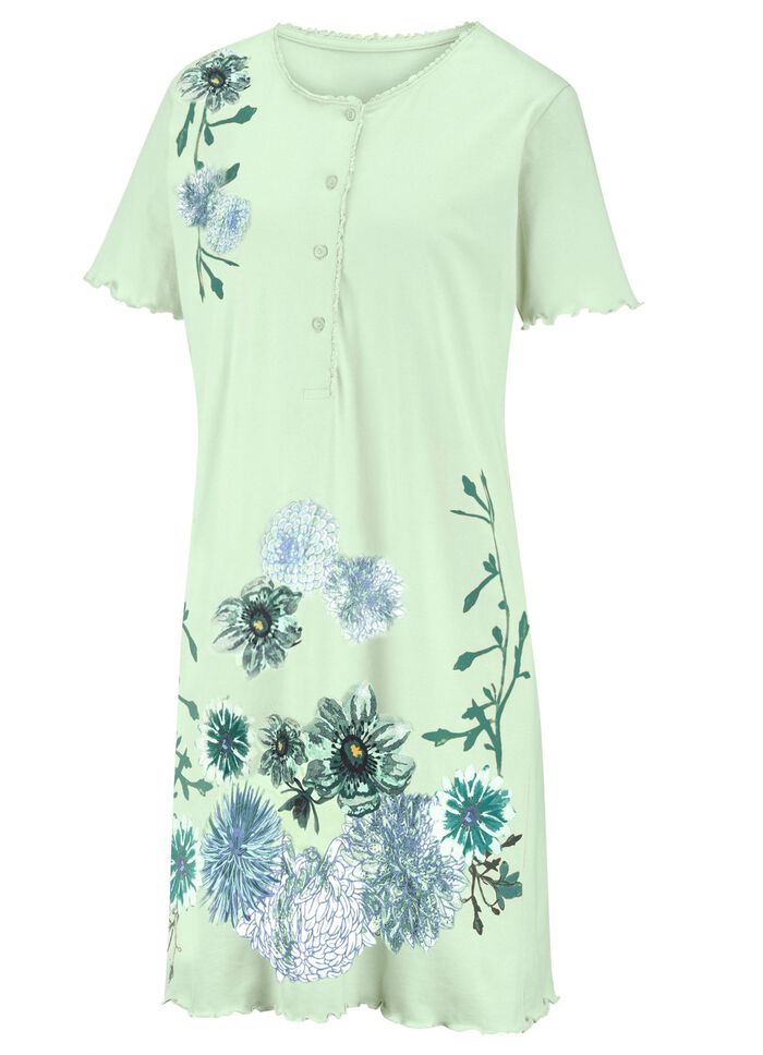 Twee-pack nachthemden met knoopsluiting en geschulpte zomen 