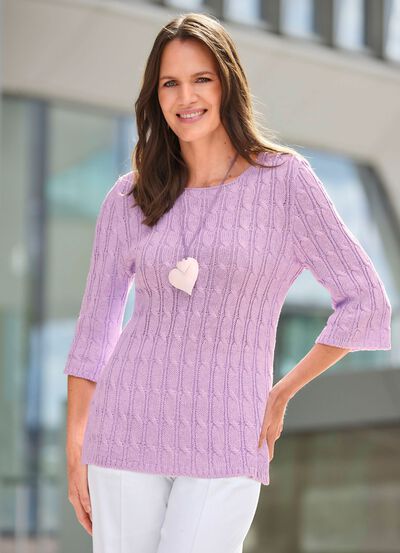 Trui van subtiel glanzend materiaal 