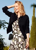 Denim jack met omslagkraag 