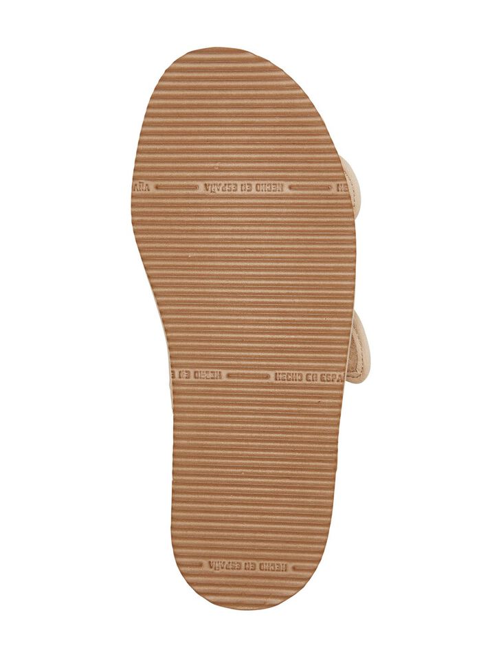 Comfortabele damessandalen, breedte H, gemaakt van gevoerd textielmateriaal BEIGE