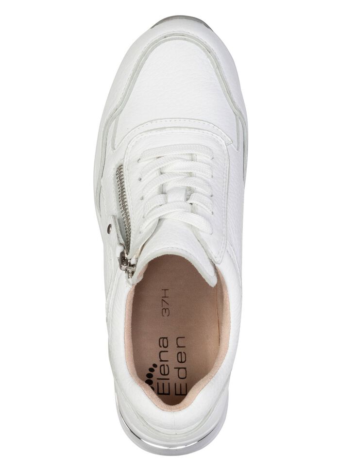 ELENA EDEN, comfortabele damessneakers, breedte H, met uitneembaar voetbed WIT