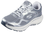 SKECHERS veterschoenen van metallic leer ZILVERGRIJS