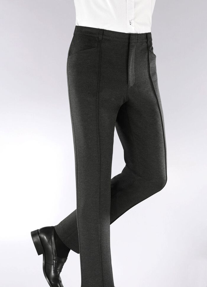 "Klaus Models" broek met elastische tailleband in 4 kleuren ANTRACIET MOTIEF