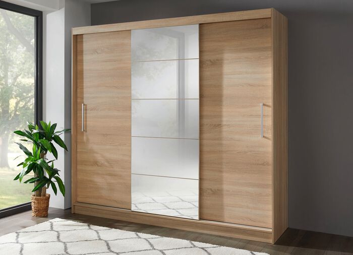 Verfijnde schuifdeurkast met spiegelfront 