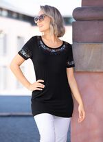 shirt met effectieve strass-versiering 