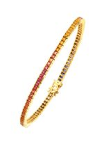 Hoogwaardige armband met echte saffieren in veelkleurig 