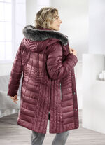 Korte jas met longitudinale quilting aan de zijkanten KASTANJE