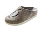 Pantoffel van wolvilt BEIGE