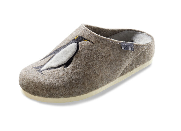 Pantoffel van wolvilt BEIGE