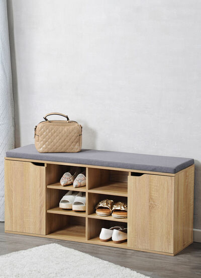 schoenenbank met zitkussen 