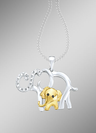 Olifant hanger met 3 diamanten  Olifant hanger met 3 diamanten