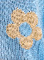 Glittertrui met bloemenmotieven 